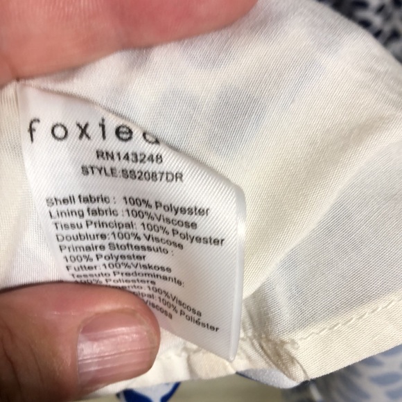 Foxiedox long sleeve blue pattern dress - Picture 8 of 8